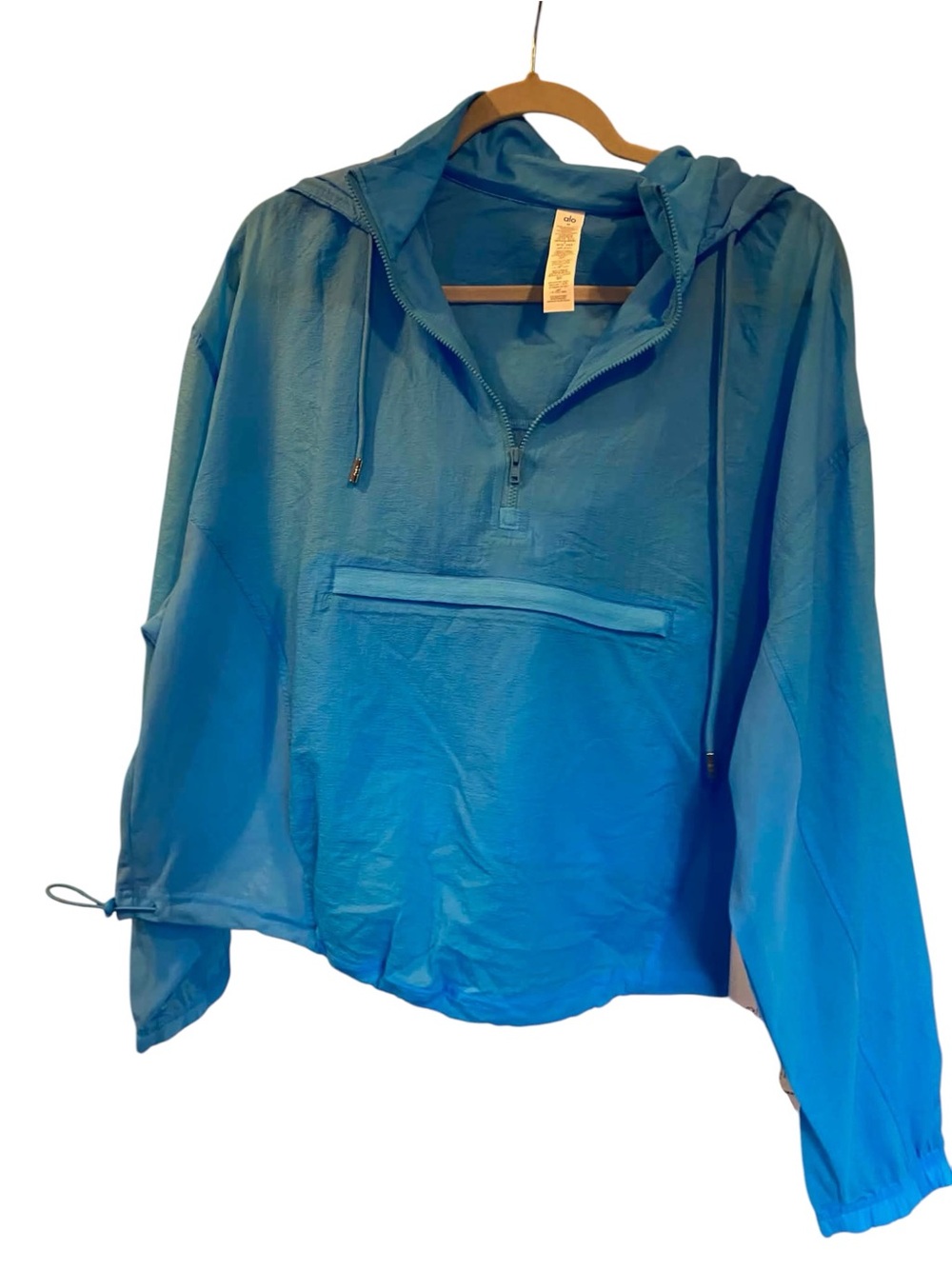 NWT Alo Yoga 1/4 Zip Go Time Pullover AZURE BLUE Size: Medium - Picture 3 of 5
